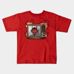 Evil Television // Devil in the TV Kids T-Shirt